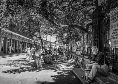 Man Resting at Side of Jackson Square - New Orleans